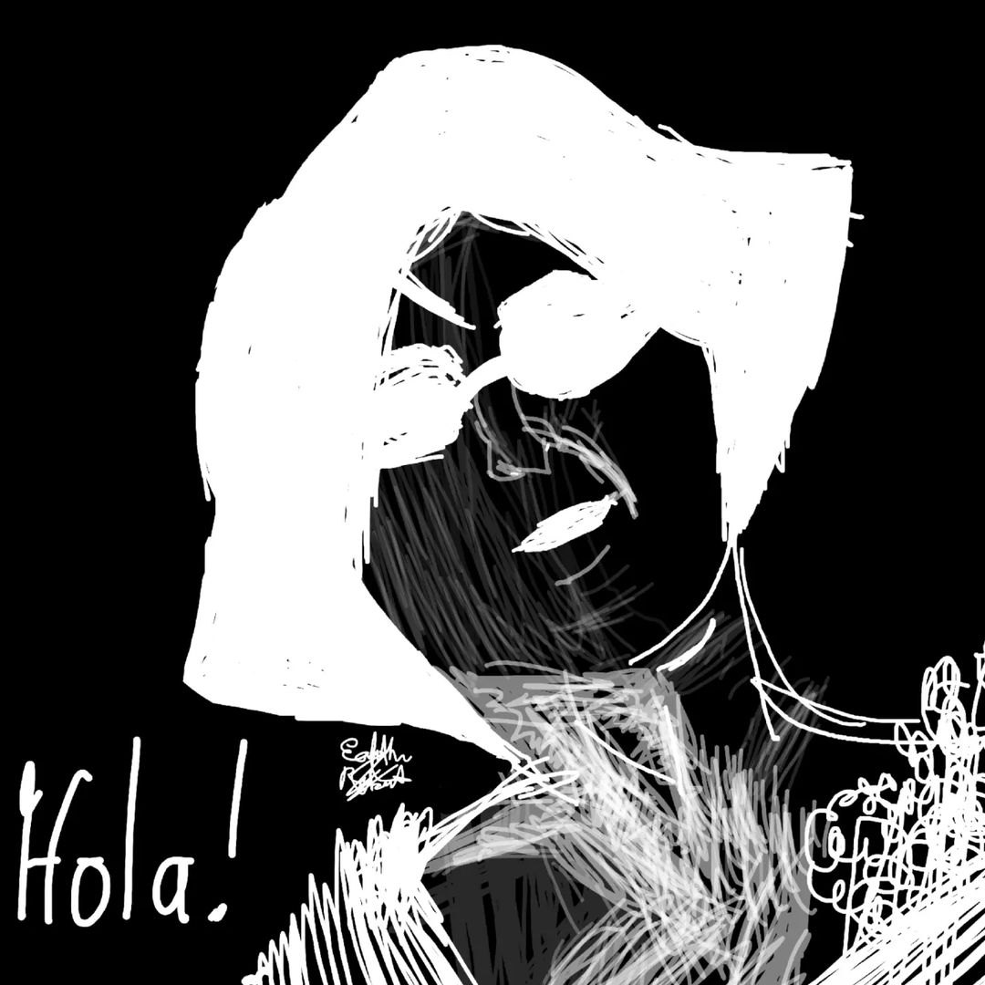 Title: Hola! 
Artist: Earth Robert 
Medium: Picsart

Description: This is my first-ever negative art. The first image is my original drawing, and the last image is the result when using a negative image filter. The reference for this drawing is one of my most active followers on one of my social media accounts. I drew this using only my right hand index finger.

#earthrobertdigitalarts #negativeart #picsart #hola #art