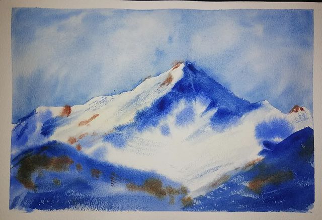 anna_m_handmade в LOOKY. #акварель,#горы,#горыарт,#акварельныегоры,#watercolor,#watercolorart,#art. Наконец акварель воз...