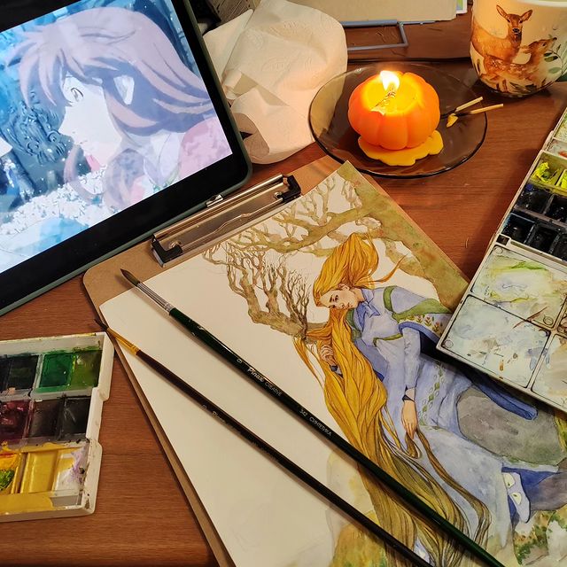 ellezrore в LOOKY. #myart,#aquarelle,#illustration,#aquarelleillustration,#candle,#wildswans,#anime,#romeoandjuliet. Bonne soirée💫

#mya...