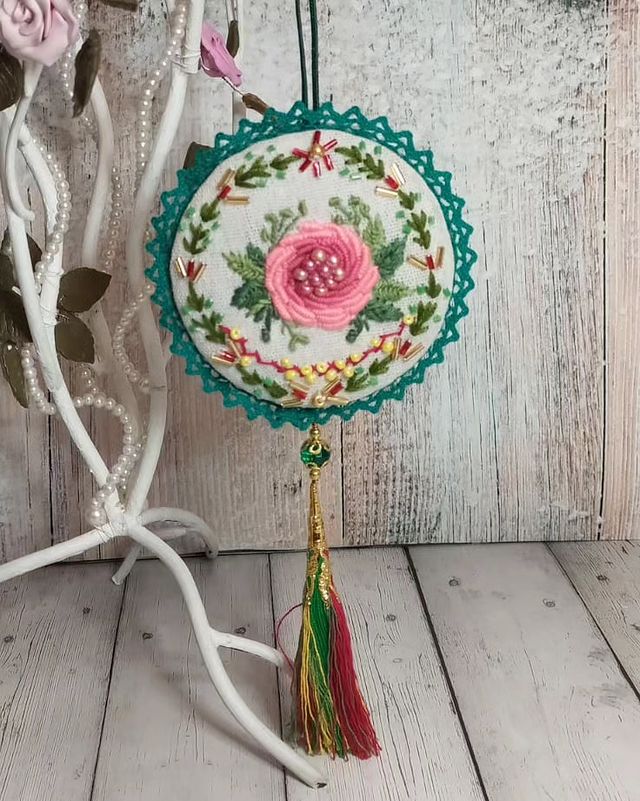 _funny_knit_ в LOOKY. #елка,#подвесканаелку,#новогоднийподарок,#новыйгод,#happynewyear,#instagood,#gift,#presente. Розочка. Подвеска на...