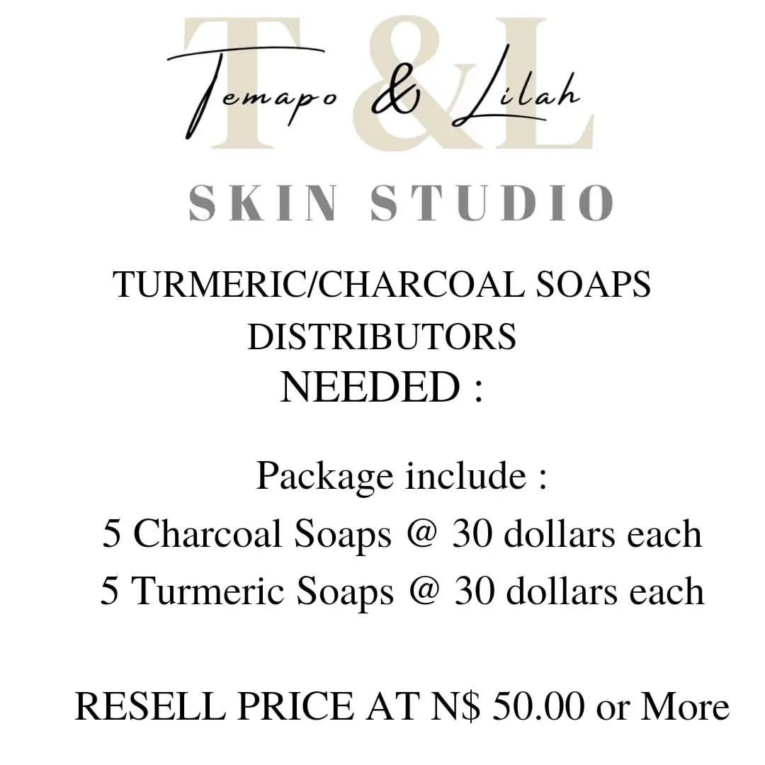 🌟 Exciting Opportunity Alert! Join our distribution network in Whk, Oshakati, and other Towns! Elevate your business with our premium Turmeric and Charcoal Cleansing barsoaps. Grab the exclusive package of 10 bars for just $300 (reseller's price: $50-$60 per bar). Let's embark on a journey of success together! 🚀 #DistributorSearch #SkincareRevolution