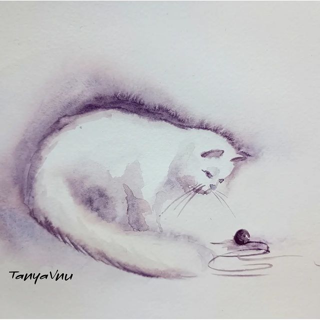 Татьяна Внученкова в LOOKY. #кот,#рисунокакварелью,#sketch,#акварель,#tanyavnuart,#watercolor,#watercolourspainting,#aquarelle,#cat,#рисую,#рисунок. Пробую новое!) "Сход...