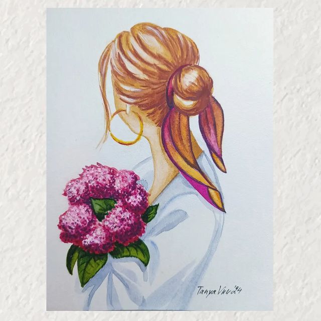 Татьяна Внученкова в LOOKY. #sketch,#valentineday,#акварель,#tanyavnuart,#рисунокакварелью,#девушка,#girl,#aquarelle,#watercolourspainting,#watercolor,#девушкасцветами. #sketch ко дню #vale...