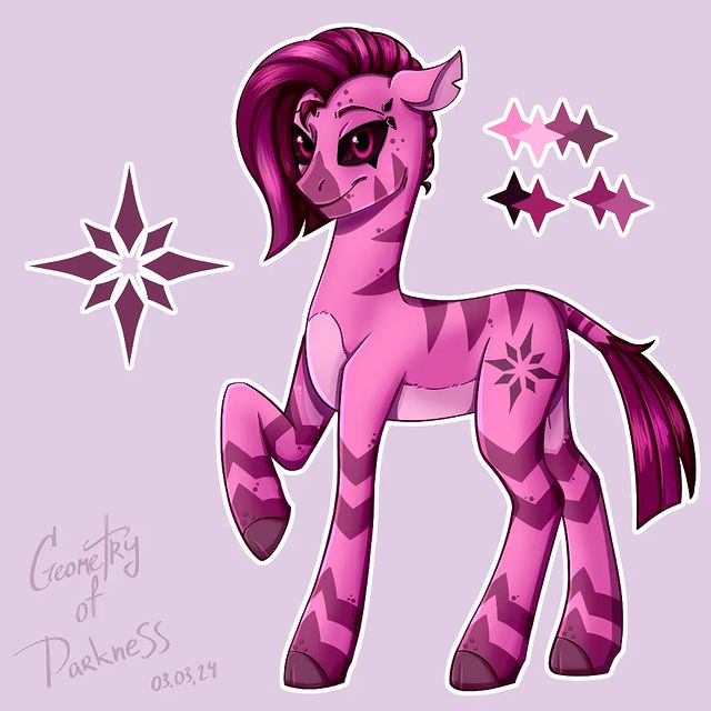 _.geometry_of_darkness._ в LOOKY. #justshapesandbeats,#just_shapes_and_beats,#ThePinkCorruption,#PinkCorruption,#PinkCorruptionOC,#Tpc,#CubicArnett,#Zebra,#Zony,#mlp,#mlpzebra,#mlpzony,#mylittlepony,#art,#artistsoninstagram,#artist,#PaintToolSai2. Here's zebra Cubic (...