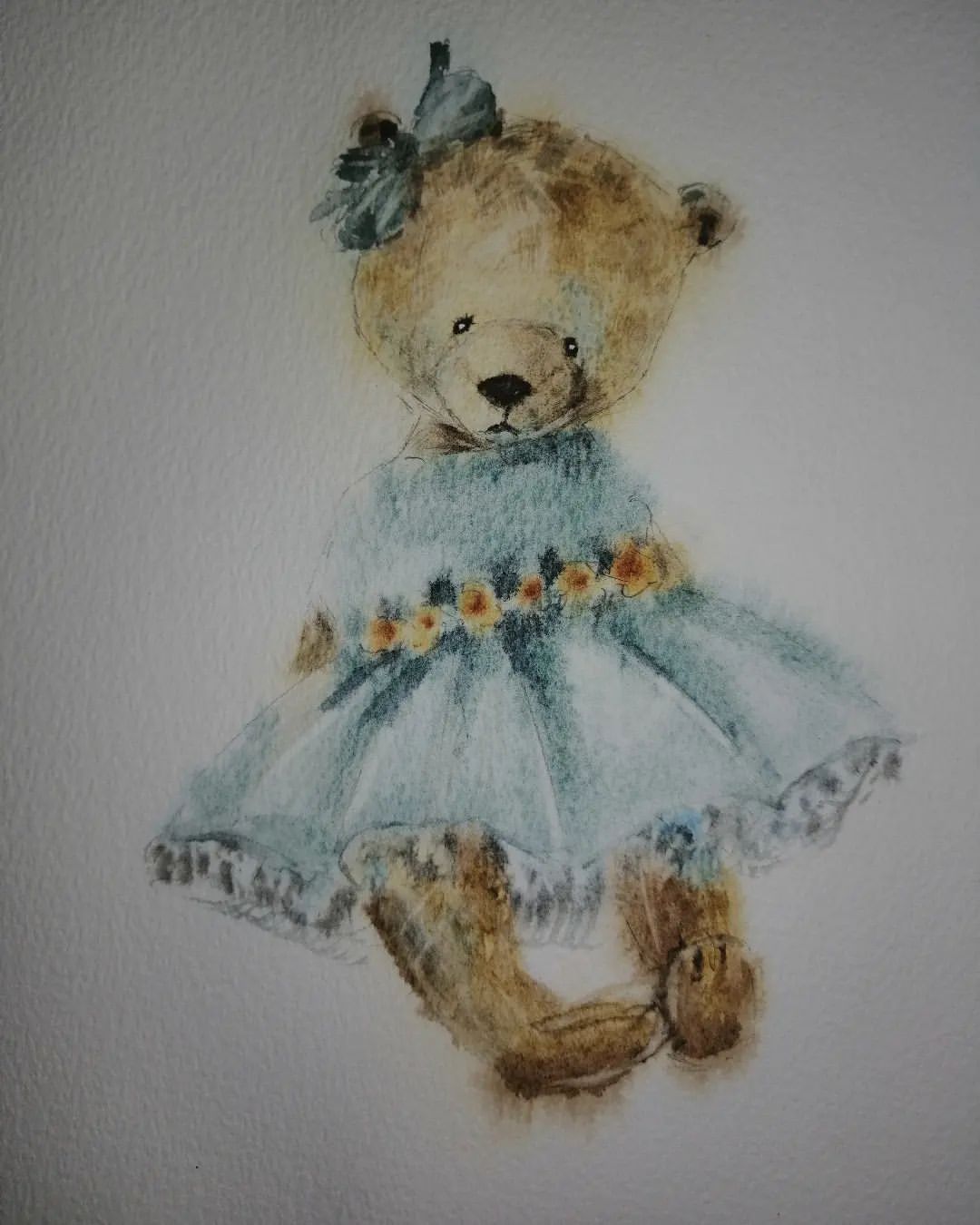 anna_m_handmade in LOOKY. #акварельныемишки,#игрушкиакварелью,#учусьрисовать,#арт,#мишкин_дом🐻,#watercolorart,#art,#мишки_зайчишки_с_natalic_art. Малышка с @natalic_a...