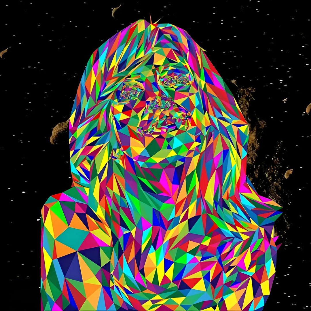 моя NFT  не Ai "Abstract Woman in Space"#digitalart #digitalpainting #photoshop #colorful