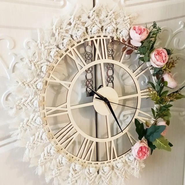 macrame_decor2.0 в LOOKY. #macrame_dekor,#макраме,#макраменазаказ#макрамепочтой#макрамеобоянь#макрамекурск#уютистиль#настенныечасы#украшаемдом,#ручнаяработа,#чтоподарить. Часы макраме с добав...