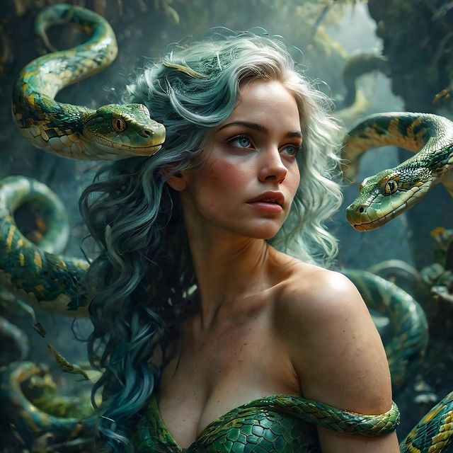 nozlly в LOOKY. #ai,#digitalart,#neiro,#girl,#snake. #ai #digitalart #nei...