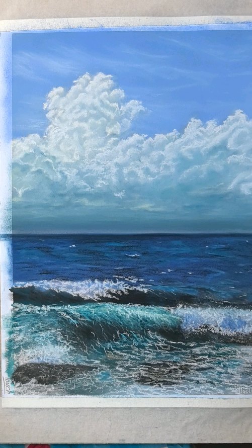 slastina_art в LOOKY. #пастель,#картина,#картинапастелью,#океан,#волны. #пастель #картина #к...