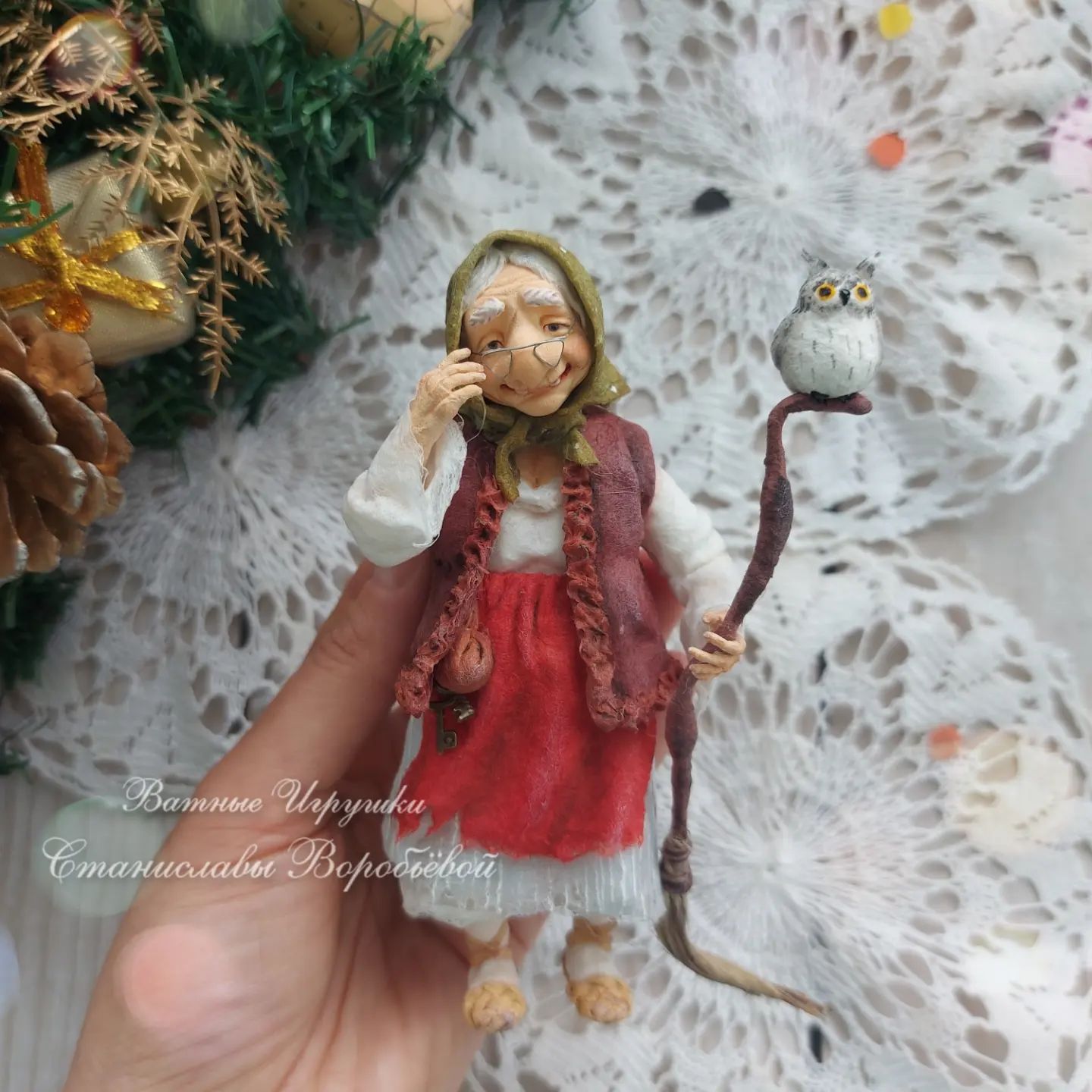 stanislava_vorobyeva in LOOKY. #ватныеигрушки,#бабаяга,#cottonspun,#новыйгод,#подарки,#ватныечеловечки,#изваты. Когда я делала образ...