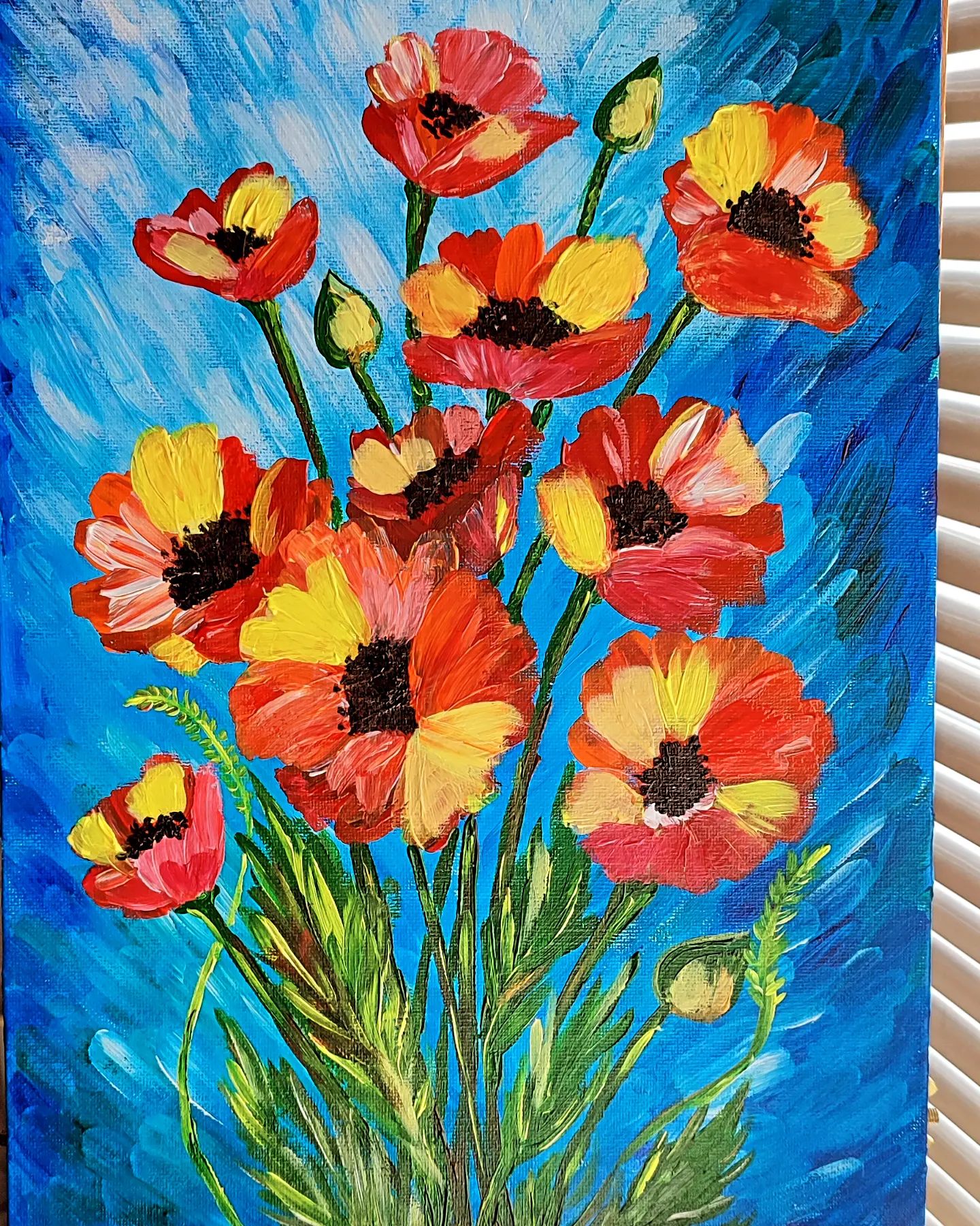 Цветочки. Акрил и холст на картоне.
Учусь живописи😇
#gaiagallery 
#art #artist 
#живопись 
#живописьакрилом 
#художник 
#instaartwork