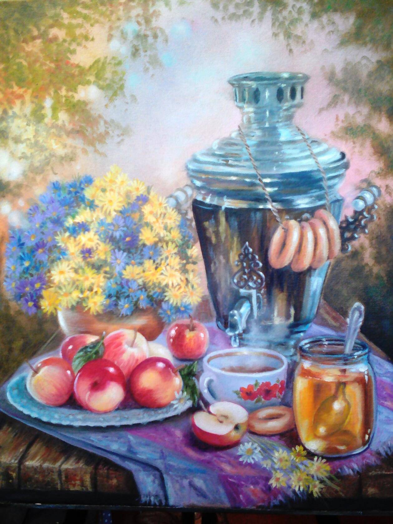 tatianapoliakova7754 в LOOKY. #выставка,#картина,#картина,#русский,#живопись🎨,#Татьяна,#Afalina41,#художник,#самовар,#деревенский,#мед. #выставка #картина #...