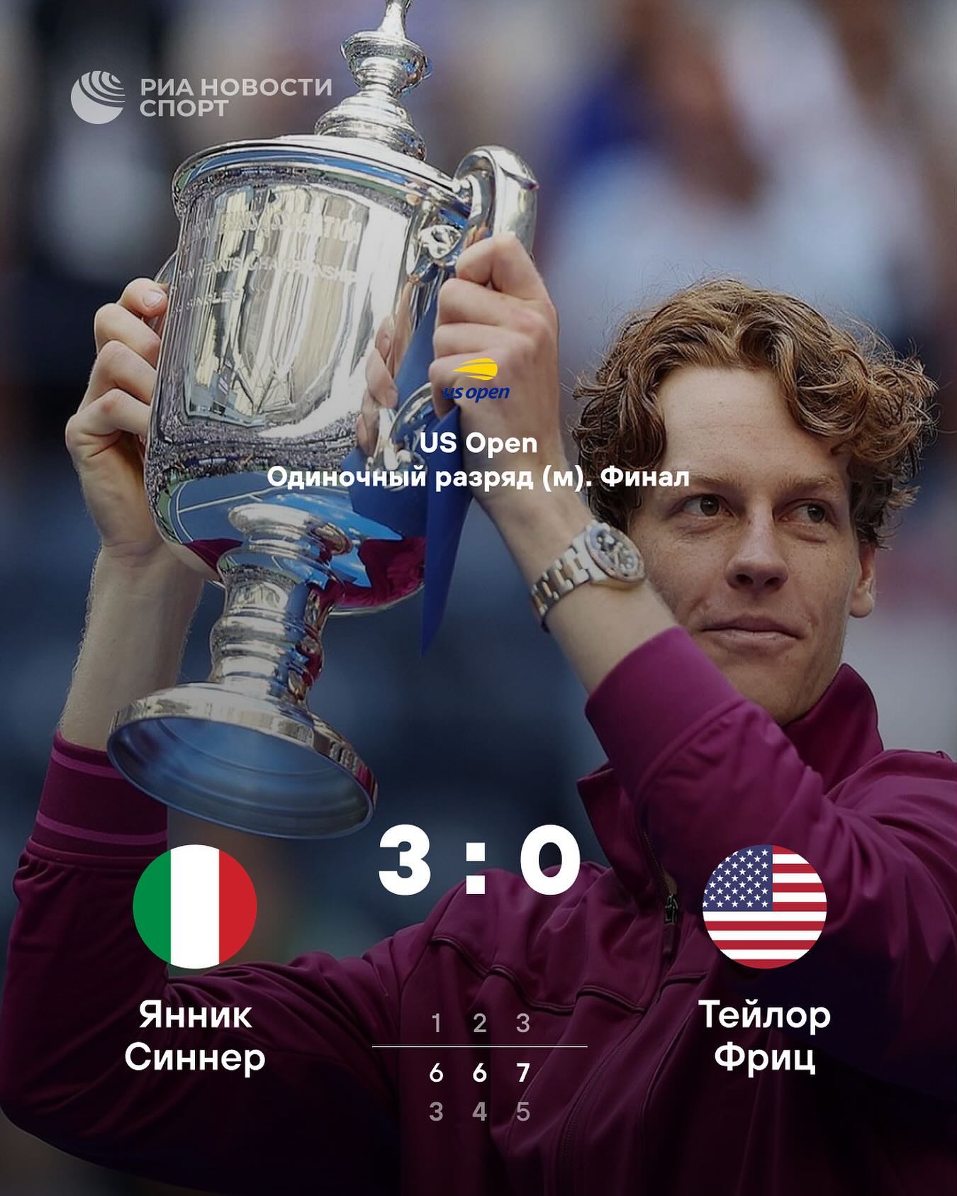 РИА Спорт в LOOKY. . 🎾 Янник Синнер выиг...