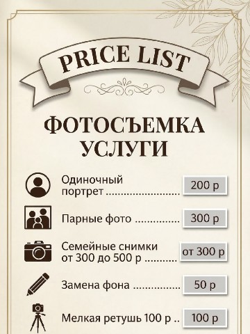 Nastya 22 в LOOKY. . Прайс на услуги 😊