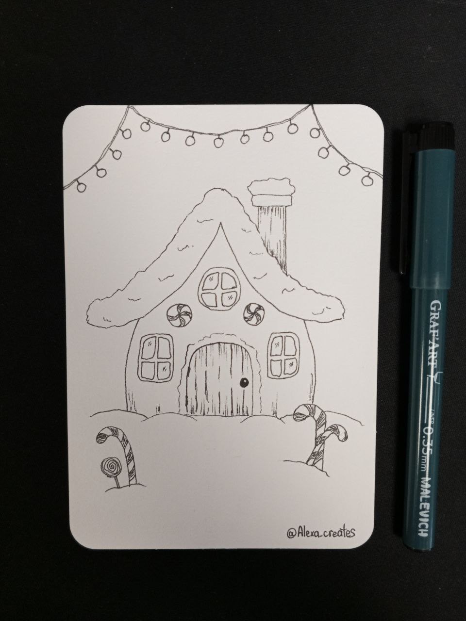 Alexa_creates в LOOKY — Рисовала снежный пряничный домик. Очень хотелось добавить оч