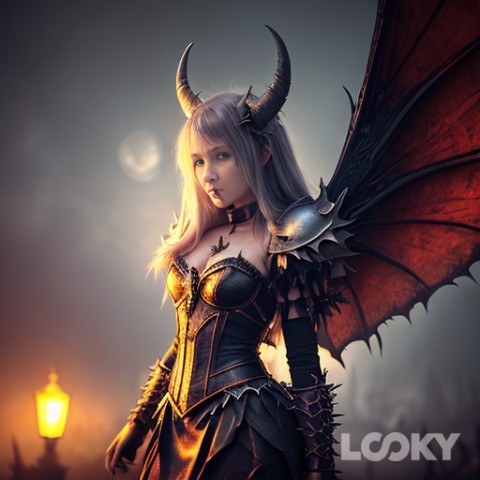 Looky_1694080234052 в LOOKY. #Хэллоуин_демоница,#Лара_Крофт,#LOOKY_нейронка. #Хэллоуин_демоница #...