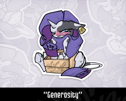 d76e00 в LOOKY. #Art,#Sticker,#Digital,#d76e00,#pony,#mlp,#Rarity,#Cow. Sticker "Generosity"...