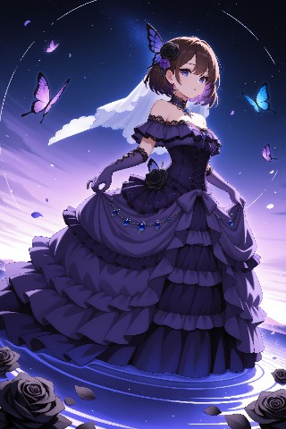 Лисенок в LOOKY. #art,#anime,#girl,#lake,#butterflies,#purple. #art #anime #girl #l...