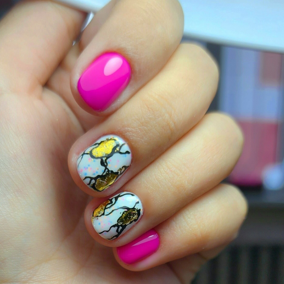 dushka_nail_46 в LOOKY — 🥰Яркая идея на короткие ноготки💅 если осень🍂, то это вовс