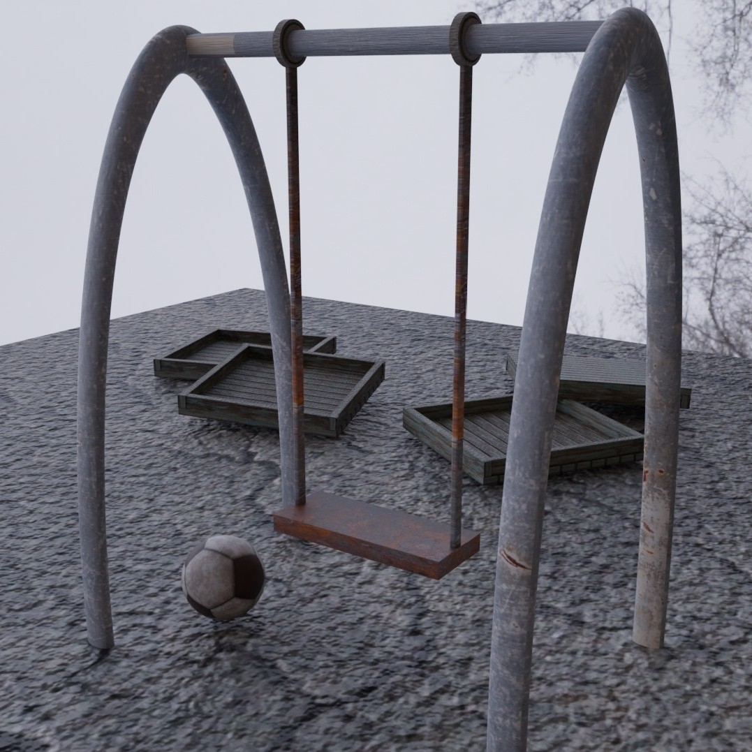 Качели в Blender 3D 
#3D #art