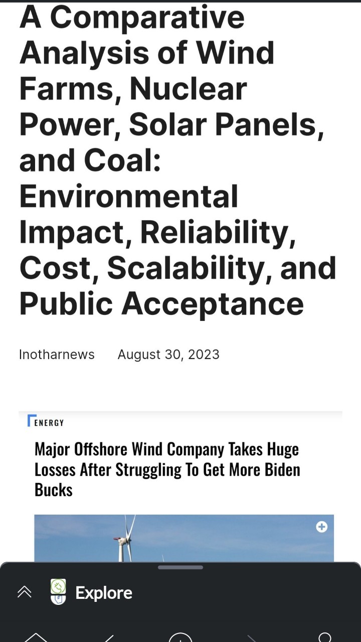 The Dark Realities of Energy Choices: Unveiling the Environmental Impact, Reliability, Cost, Scalability, and Public Acceptance of Wind Farms, Nuclear Power, Solar Panels, and Coal. Brace yourself for a sobering exploration of our energy landscape. 🌍💡 #GrimEnergyChoices #UnveilingRealities"
https://pubhvr.page.link/NKc9