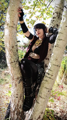 autelly в LOOKY. #autelly,#dragonage,#dragonageorigin,#dao,#cosplay,#morrigan,#косплей,#морриган,#осень,#березы. Довольная Морриган п...