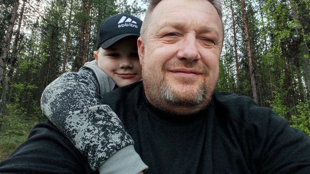 В лесу с сыном.