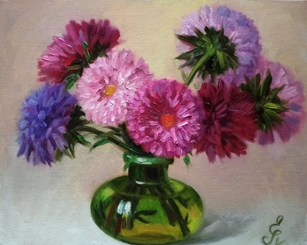 Елена Лаушкина в LOOKY — "Маленький букетик астр"
25/30, холст на картоне/масло
#карт