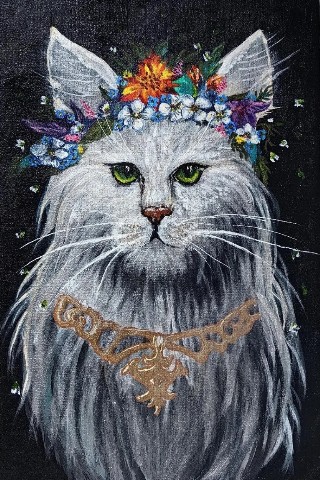 Наталья Кравченко в LOOKY. #картина,#картинавподарок,#картинакоты,#art,#котики,#картинавинтерьер. Картина "Кошечка-Вес...