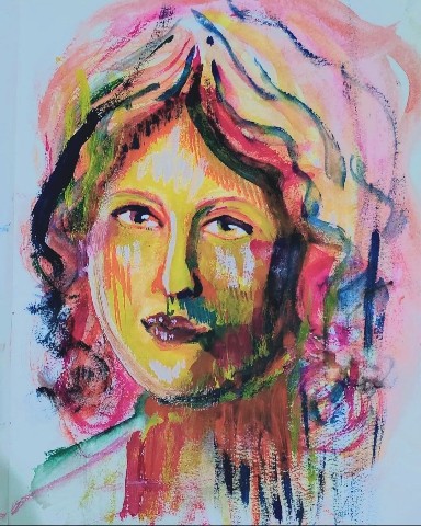 BigBibi в LOOKY. #рисованиекрасками,#арт,#краски,#портрет,#разноцветныйрисунок,#drawing,#femaleportrait. Почему бы и нет?) ) ...