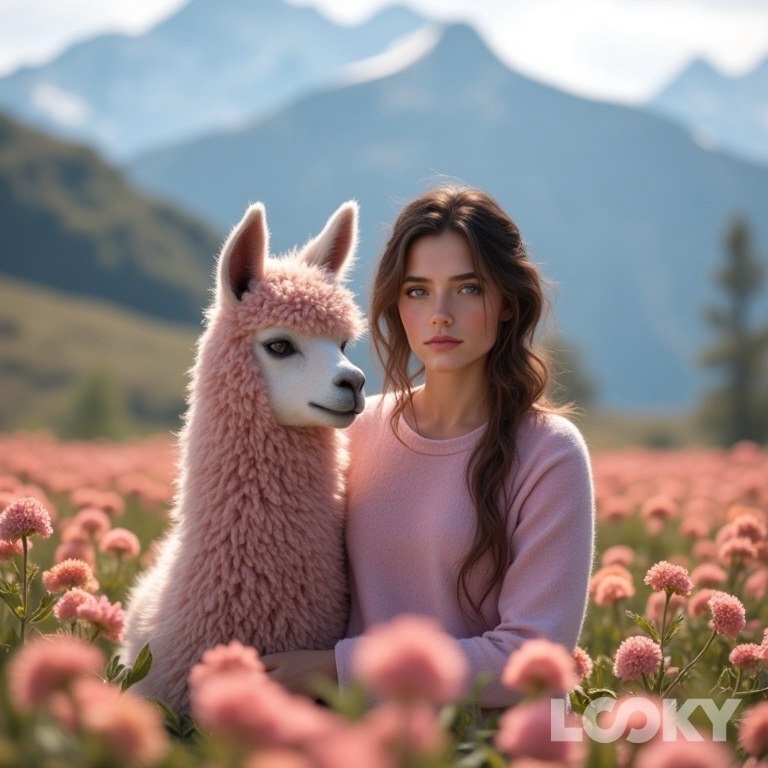 НЕЙРО LOOKY в LOOKY. . Розовая лама в альпи...