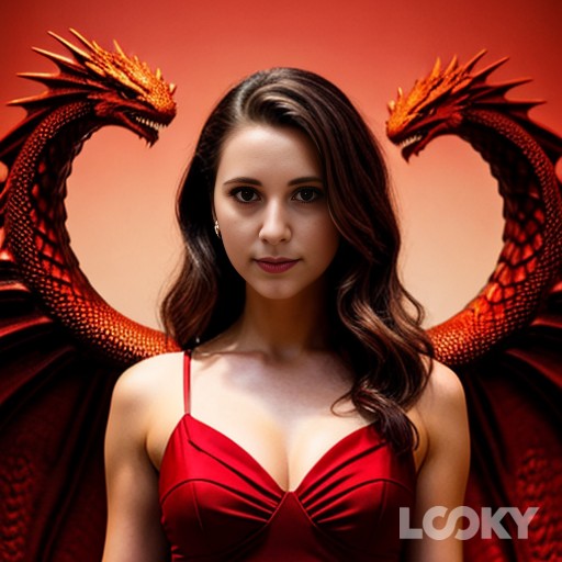 #girl#dragon#red