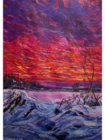 Игорь Косенький в LOOKY. #закат,#пейзаж,#живопись. ❄️A2 (42 x 60 см), а...
