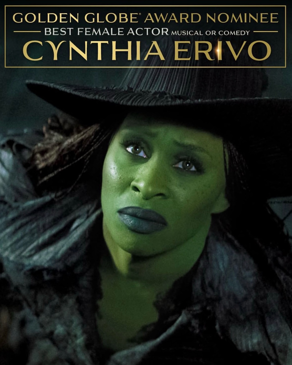 I can’t even believe I’m looking at this right now. From the start of this journey, I wasn’t even sure I’d be able to fully portray Elphaba… and now… 🥹🥹🥹💚🖤💚 just wow [#goldenglobe ](goldenglobe)