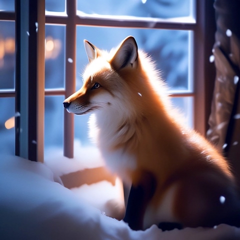 The Wornguts в LOOKY. #лиса,#зима,#свет,#fox,#winter,#window. #лиса #зима #свет #f...