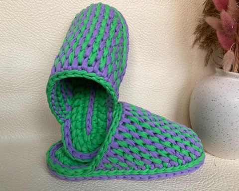 school_of_modern_knitting в LOOKY. . Тапочки из хлопковой...
