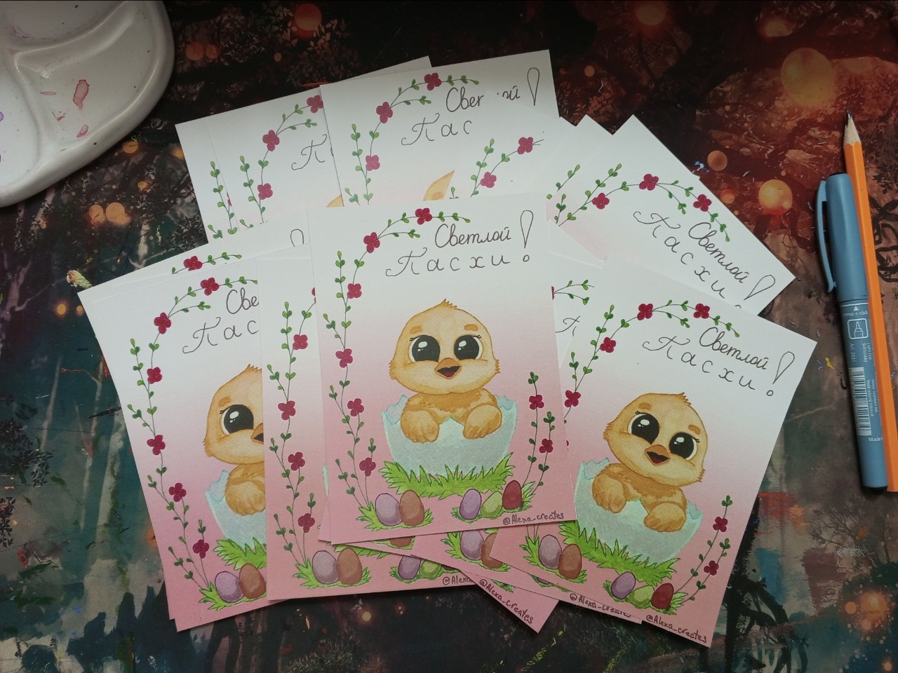 Alexa_creates в LOOKY — Напечатала несколько открыток. Некоторые счастливчики уже по