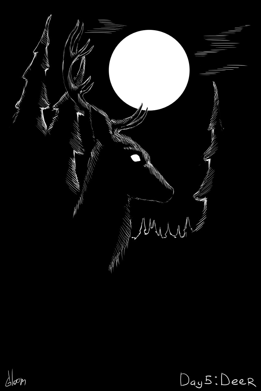 Арт и творчество - gloomy placе в LOOKY — И пятый день #inktober. 
 
Тема - Deer (Олень)
 
#арт #инкто
