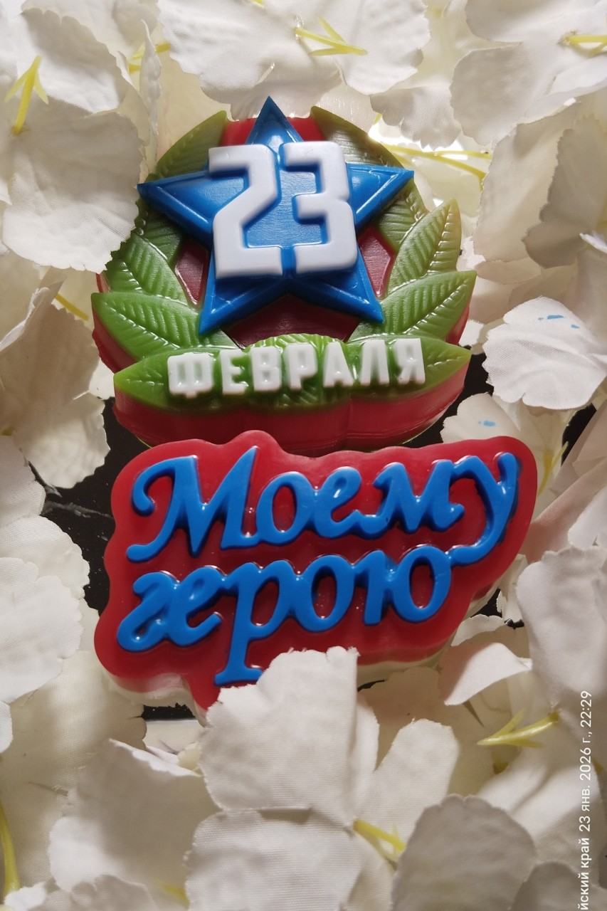 Подарите особое внимание и тёплые слова своим близким в День защитника Отечества с эксклюзивным мылом ручной работы! Этот оригинальный подарок сочетает в себе практичность и душевную теплоту.
Дизайн: Мыло оформлено в патриотической стилистике с яркими акцентами: