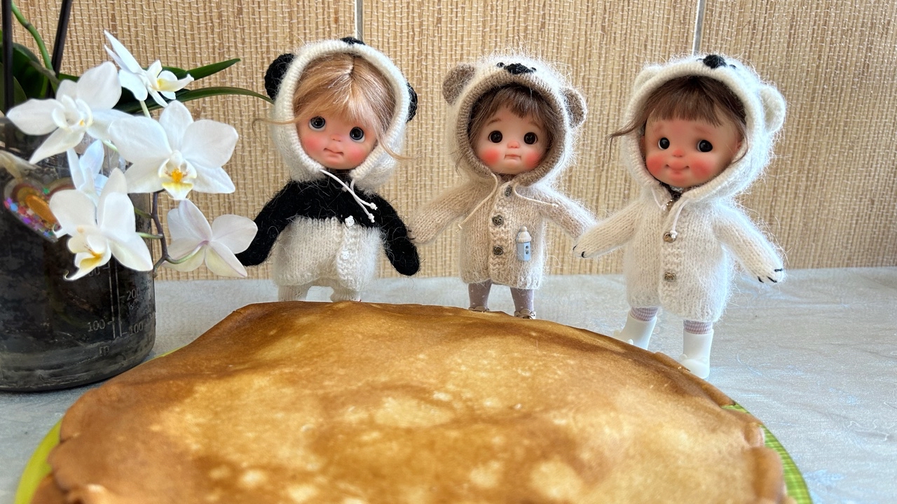 Медвежата поздравляют всех с началом Масленицы 🥞 
[#ob11doll](ob11doll) [#ob11](ob11) 