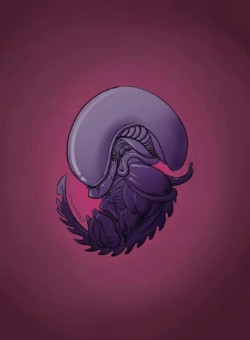Chegevart в LOOKY. #чужой,#рисунок,#2дрисунок,#art,#2dart,#alien,#alienart. Маленький хрустящий ...