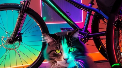 derezzed в LOOKY. #Неон,#Футуризм,#Киберпанк,#LOOKY_нейронка,#cat,#bike,#home,#neoncat. #Неон #Футуризм #Киб...
