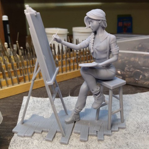 Looky_1696526148223 в LOOKY. #3dмодель. Миниатюра "Художница...