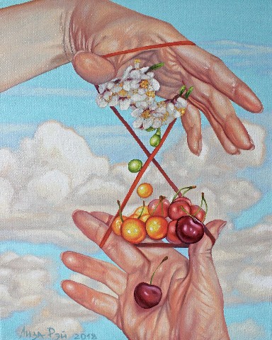 lizaray в LOOKY. #surreal,#surrealism,#surréalisme,#painting,#LisaRay,#сюрреализм,#ЛизаРэй,#живопись,#картины,#художник,#art,#искусство,#бесконечность,#цветы,#8марта,#праздник,#черешня,#руки,#время,#повторение,#cherry,#spring,#infinity,#8mart,#holiday,#flowers,#hands,#time,#repetition,#ЛемнискaтаБернулли,#лемнеската. Лиза Рэй –  Весна в ...