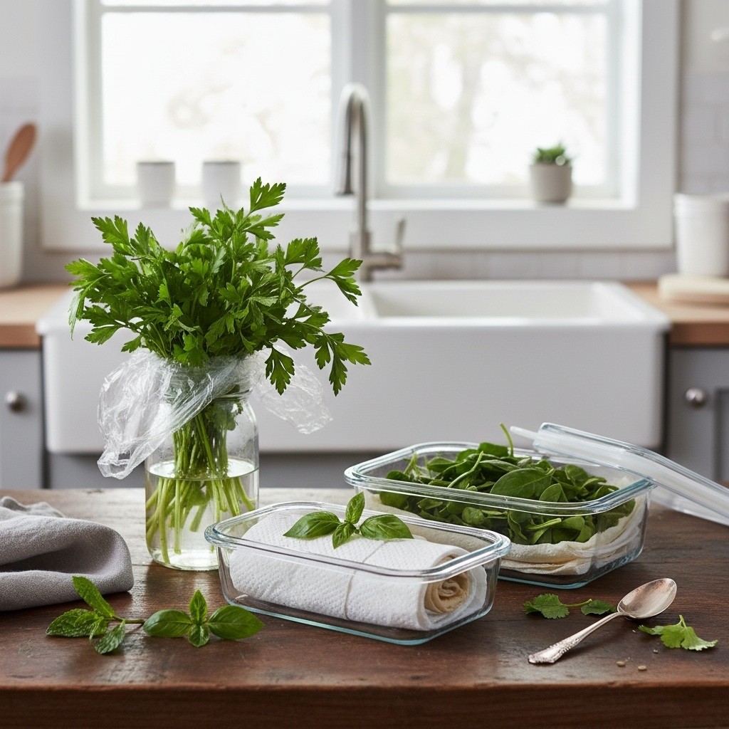 ​✨ Как правильно хранить зелень, чтобы она оставалась свежей дольше? 🌱🌿 ✨

​Купили свежую зелень, а она уже через день вянет в холодильнике?

😢 Знакомая ситуация! Но есть проверенные лайфхаки, которые помогут сохранить укроп, петрушку и базилик свежими до двух недель!

​🌱 Перестаньте выбрасывать завядшую зелень! Несколько простых действий продлят ей жизнь и сэкономят ваш бюджет. Ваш салат всегда будет свежим и ароматным! ✨

​🌿 Способы хранения зелени:

​1. "Букет" в воде (для укропа, петрушки, кинзы):
​Что делать: Срежьте кончики стеблей зелени. Поставьте пучок в стакан или банку с небольшим количеством воды (как цветы).
​Где хранить: Накройте зелень сверху полиэтиленовым пакетом или пищевой пленкой (неплотно, чтобы был доступ воздуха). Уберите в холодильник.
​Срок: До 1,5-2 недель. Меняйте воду раз в 1-2 дня.

​2. Влажное бумажное полотенце (для любой зелени):
​Что делать: Промойте зелень и тщательно обсушите (это важно!). Разложите на слегка влажном бумажном полотенце.
​Где хранить: Аккуратно заверните зелень в полотенце. Поместите сверток в герметичный контейнер или зип-пакет.
​Срок: До 1-2 недель. Проверяйте влажность полотенца.

​3. В контейнере без воды (для салата, шпината, рукколы):
​Что делать: Промойте и очень хорошо высушите листья.
​Где хранить: Выложите на дно контейнера бумажное полотенце, затем слоем зелень, сверху еще одно полотенце. Плотно закройте. Полотенце впитает лишнюю влагу.
​Срок: До 1 недели. Меняйте полотенца по мере намокания.

​Эти простые хитрости позволят вам наслаждаться свежей зеленью гораздо дольше! 💚

​Какой способ хранения зелени используете вы? Делитесь своими секретами в комментариях! 👇

​Если этот лайфхак был полезен, ставьте лайк ❤️ и подписывайтесь 🔔 на новые кулинарные советы!

​#️⃣ Хештеги:
​#лайфхакинакухне #хранениезелени #свежаязелень #кухонныехитрости #пп #зож #полезныесоветы #экономиянакухне #укроп #петрушка #базилик #салат #лайфхак #готовимдома #кулинарныйблог #продукты #еда #советыдлякухни #продлитьсвежесть #кулинарныелайфхаки