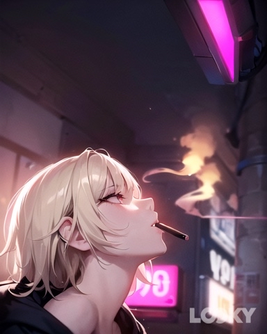 Bulka_S_Yadom в LOOKY. #Аниме_Неон,#LOOKY_нейронка,#Anime,#Neon,#Cry,#Smoke,#Girl. #Аниме_Неон #LOOKY_н...