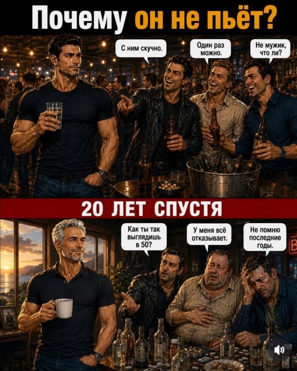 Тут я бы поспорил многие выпивали выглядят намного лучше многих. 
#зож #мотивация #алкоголь