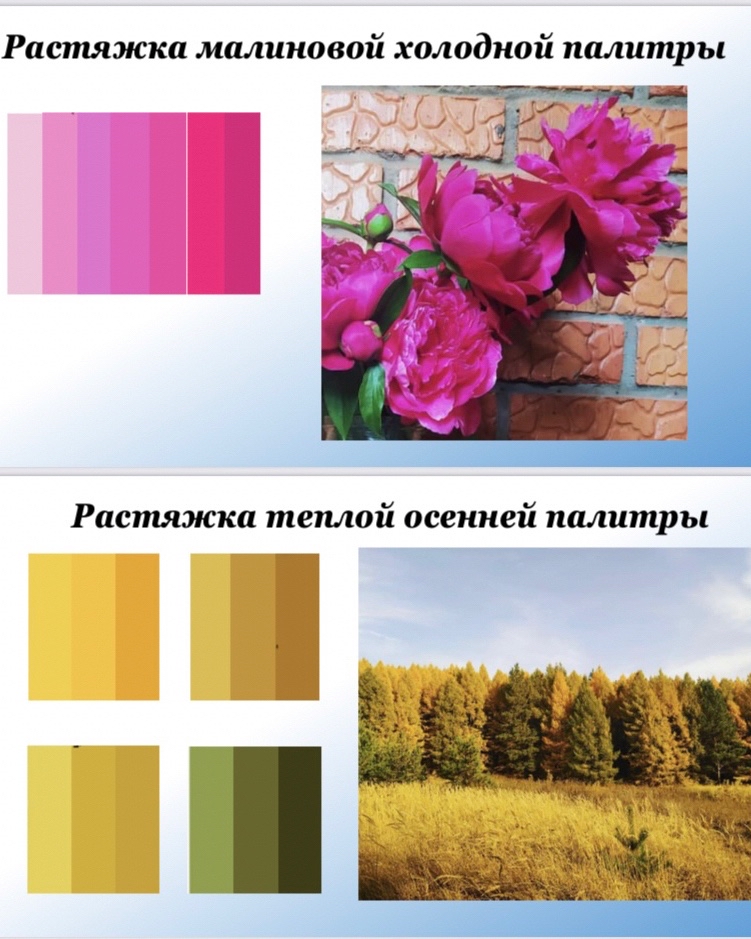 Какой цвет из этой растяжки холоднее? А почему? Надеюсь, что теперь смогу определять безошибочно. Алгоритм есть. Но… есть нюансы) ) ) ) ) P.S. Благодарю за фото @ramilyanasybullina   Правда, красивые?
