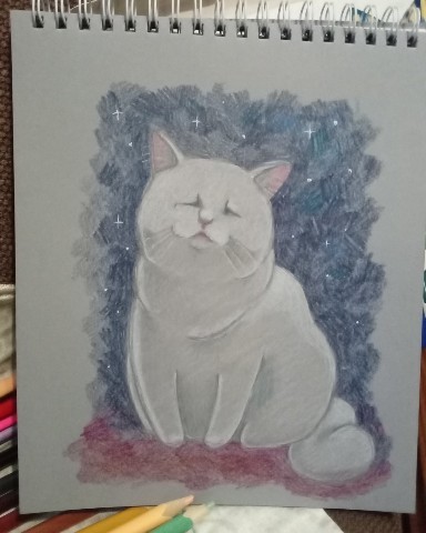 Art- не art в LOOKY. #рисунок,#цветныекарандаши,#кот,#ночь,#творчество,#art. #рисунок #цветныекар...