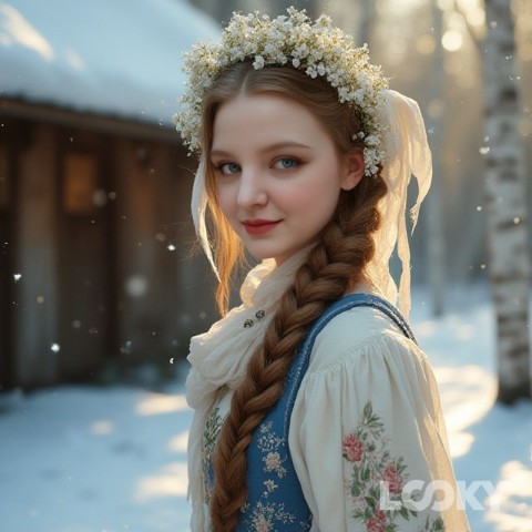 Алёна Русинова в LOOKY. #Русская_зима,#LOOKY_нейронка. #Русская_зима #LOOKY...